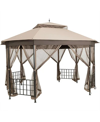 10 x 12 Octagonal Patio Gazebo with Mosquito Net