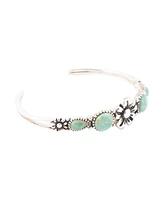 Barse Floral Blue Turquoise and Sterling Silver Cuff Bracelet