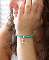 Barse Genuine Turquoise Magnesite Sterling Silver Boot Charm Bracelet