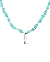 Barse Genuine Turquoise Magnesite and Sterling Silver Boot Charm Necklace