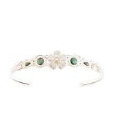 Barse Floral Blue Turquoise and Sterling Silver Cuff Bracelet