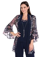 R & M Richards Women's Pantsuit, Shell Necklace Set