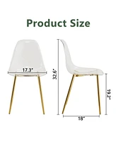Transparent Dining Chairs (Set of 3) - Gold Legs
