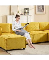U-Shaped Modular Sectional Sofa with Reversible Chaise