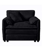 Chenille Accent Chairs (Set of 2) - Black