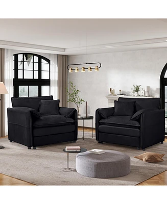 Chenille Accent Chairs (Set of 2) - Black