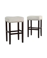30-inch Backless ivory Leather Counter Stool (Set of 2)