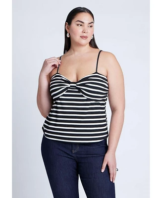 Eloquii Plus Striped Sweetheart Tank
