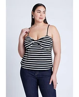 Eloquii Plus Striped Sweetheart Tank