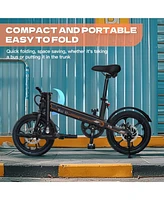 Electric Bike for Adults, 16' Folding Electric Bike Mini V2 with 350W Motor, 36V 7.5Ah Removable Battery, 15.5 mph, Ultra-Light Electric Bikes for Com