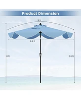 9 Ft Patio Umbrella with Crank Handle and Push Button Tilt-Navy