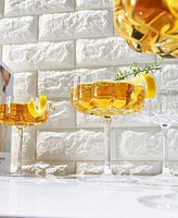 The Wine Savant Khen Vintage Wavy Flower Coupe Glasses, Set of 4