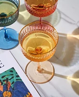 The Wine Savant Khen Pastel Muted Goblet Cocktail Glasses, Set of 4