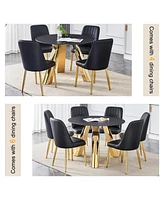 42" Gold & Granite Round Table - Seats 4-6