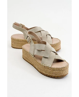 Lontano Suede Leather Platform Sandal (Women)