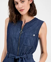 Tommy Hilfiger Women's Belted Zip-Front Jumpsuit