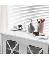 4 Doors Freeestanding Bathroom Floor Cabinet with Adjustable Shelves