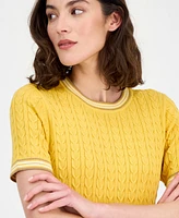 Tommy Hilfiger Women's Tipped Short-Sleeve Sweater