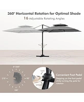 9.5 Feet Cantilever Patio Umbrella with 360° Rotation and Double Top