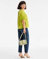 On 34th Braided Trim Short Sleeve Top Barrel Leg Jeans Lauuritaa Dress Sandals Beaded Shoulder Bag Jewelry Exclusively At Macys