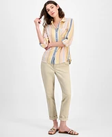 Tommy Hilfiger Women's Striped Roll-Tab Shirt