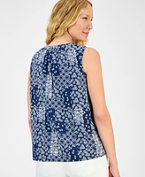 Style & Co Petite Print Perfect Cotton Tank Top, Exclusively at Macy's