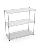 3 Tier Wire Shelving Unit, 1050 Lbs Nsf Height Adjustable Metal Garage Storage Shelves, Heavy Duty Storage Wire Rack Metal Shelves