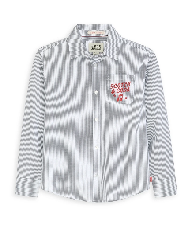 Scotch & Soda Big Boys Graphic Oxford Shirt