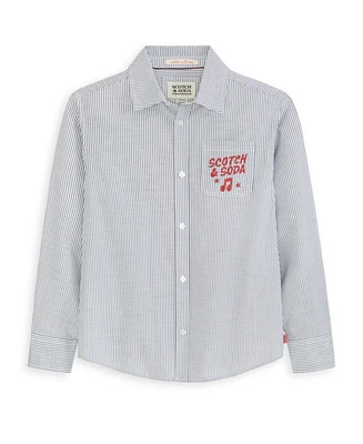 Scotch & Soda Big Boys Graphic Oxford Shirt
