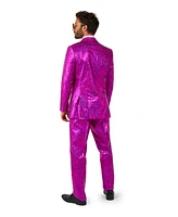 OppoSuits Big & Tall Shiny Party Suit - Peppy Pink