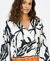 I.n.c. International Concepts Petite Printed Peplum Top
