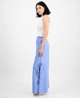 En Saison Women's Amelie Striped Side-Tie Wide-Leg Pants