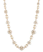 Marchesa Gold-Tone Crystal & Imitation Pearl Collar Necklace, 16" + 3" extender