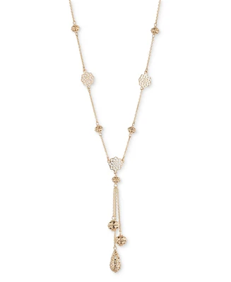 Marchesa Gold-Tone Filigree Lariat Necklace, 16" + 3" extender