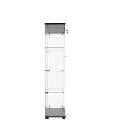 Led Strip Light Glass Display Cabinet - Black
