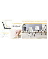 Dining Chair Set - 4 Piece, White/Gray, Extended Seat