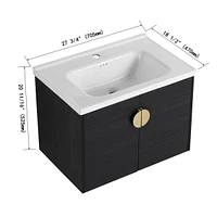 28 Inch Soft Close Doors Bathroom Vanity With Sink, For Small Bathroom
