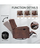 Rocking Recliner Chair,360 Degree Swivel Nursery Rocking Chair, Glider Chair, Modern Small Rocking Swivel Recliner Chair for Bedroom
