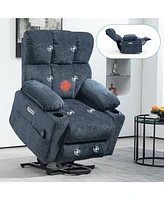 Large Power Lift Recliner with Massage and Heat for Elderly