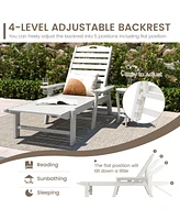 Patio Chaise Lounge Chair with 4 Position Backrest