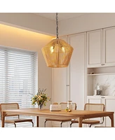 Boho Hemp Rope Pendant Light for Kitchen or Home