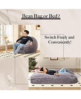 Giant Convertible Bean Bag: Lazy Chair to Bed, Machine Washable