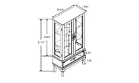 Curio Cabinet Lighted Glass Cabinet Glass Wine Cabinet Curio Display Cabinet with Adjustable Glass Shelves 2 Doors and 1 drawer Cabinet Sideboard With