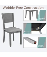Dining Chairs set for 4,Kitchen Chair with Padded Seat, Side Chair for Dining Room, Gray