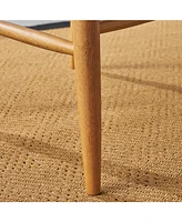 Mid-Century Upholstered Rubberwood Barstools (Set of 2) with Splayed Legs