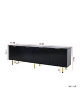 Modern warm Black Tv cabinet for 80 inch Tv Stands, for Living Room Bedroom