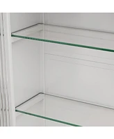 3 Door Arched Wall Mounted Glass Cabinets for Kitchen, Living Room and Bathroom(White)
