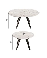 White Extendable Table for 4-6, Modern Kitchen/Home Dining Table
