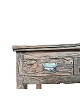 31.5x17.5x31.5" Rustic 2-Drawer Kitchen Island