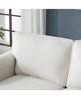 68'' Nailhead Trim Sofa, Rolled Arm, Faux Leather, 2 Seater